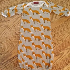 Milkbarn Gray and Orange Fox Sleep Sack